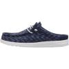 imageHEYDUDE Wally Slip Jersey Jacquard Mens Lightweight Comfortable Mules with Elastic Laces  Casual Everyday WearNavy BlazerWhite