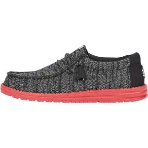 imageHey Dude Mens Wally Stretch Sox SlipOn Loafer ShoeBlackRed