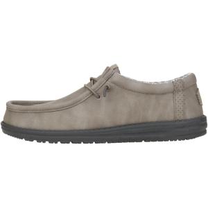 imageHEYDUDE Mens Wally Classic  Lightweight Slip On Loafers  Comfortable Travel Ready Shoes with Water Repellent UpperGrey