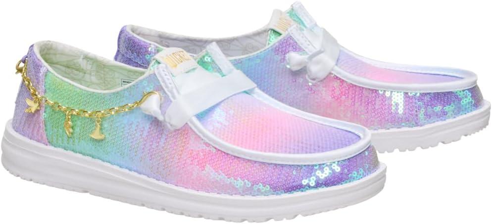 imageHEYDUDE Womens Wendy Wicked  Lightweight SlipOn Womens Loafers with Removable Charm AnkletPink MultiWhite