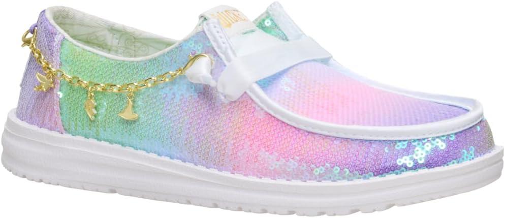 imageHEYDUDE Womens Wendy Wicked  Lightweight SlipOn Womens Loafers with Removable Charm AnkletPink MultiWhite