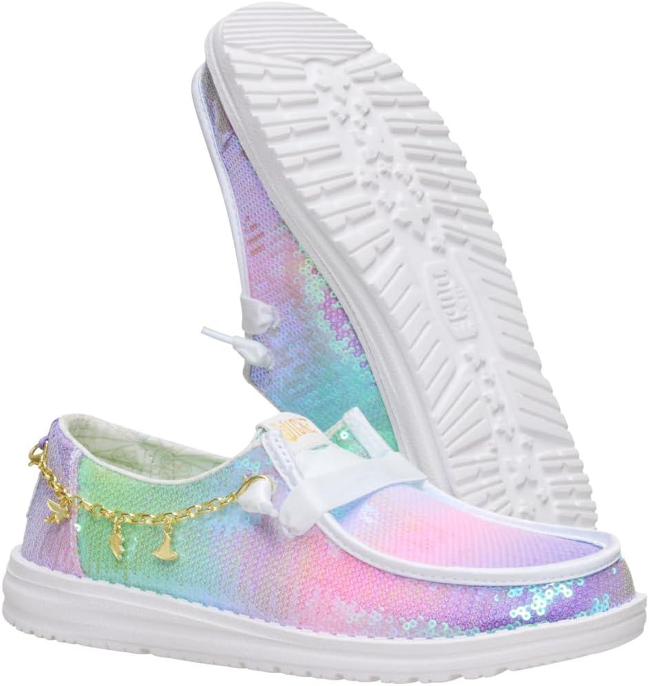 imageHEYDUDE Womens Wendy Wicked  Lightweight SlipOn Womens Loafers with Removable Charm AnkletPink MultiWhite