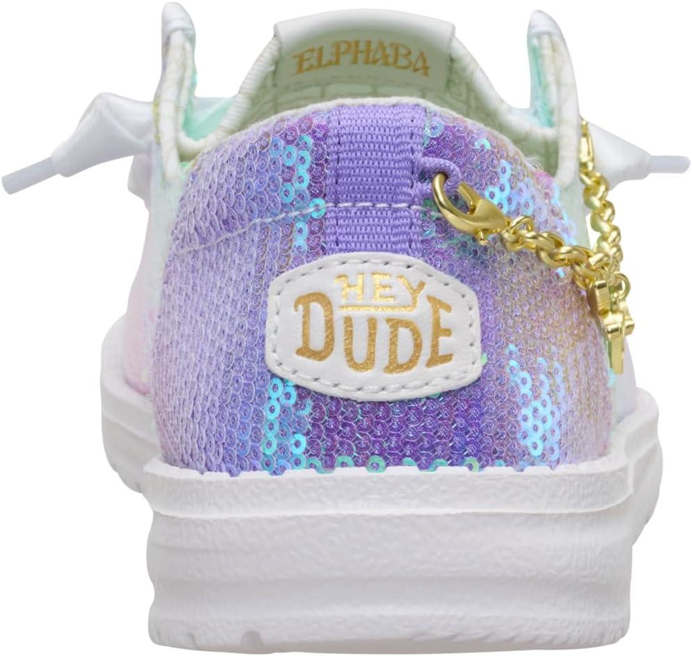 imageHEYDUDE Womens Wendy Wicked  Lightweight SlipOn Womens Loafers with Removable Charm AnkletPink MultiWhite