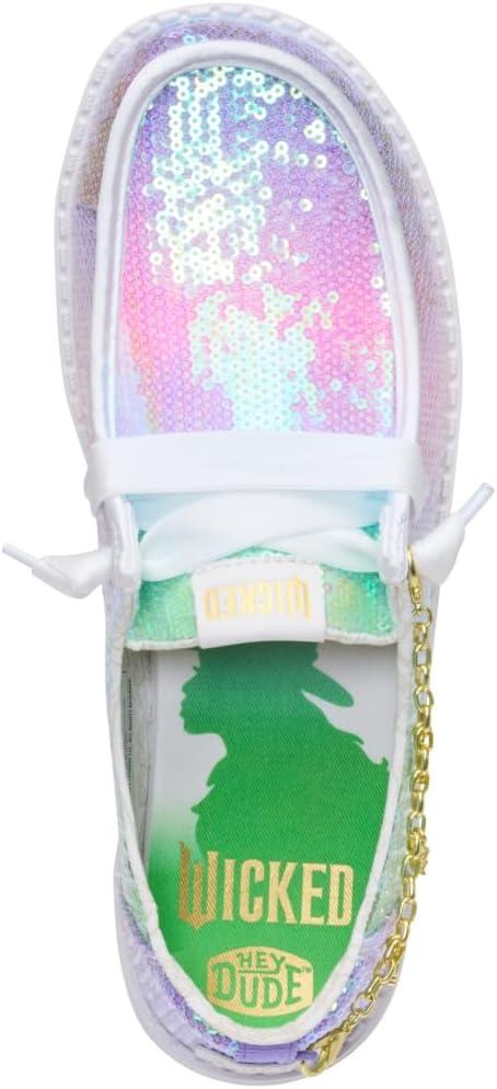 imageHEYDUDE Womens Wendy Wicked  Lightweight SlipOn Womens Loafers with Removable Charm AnkletPink MultiWhite