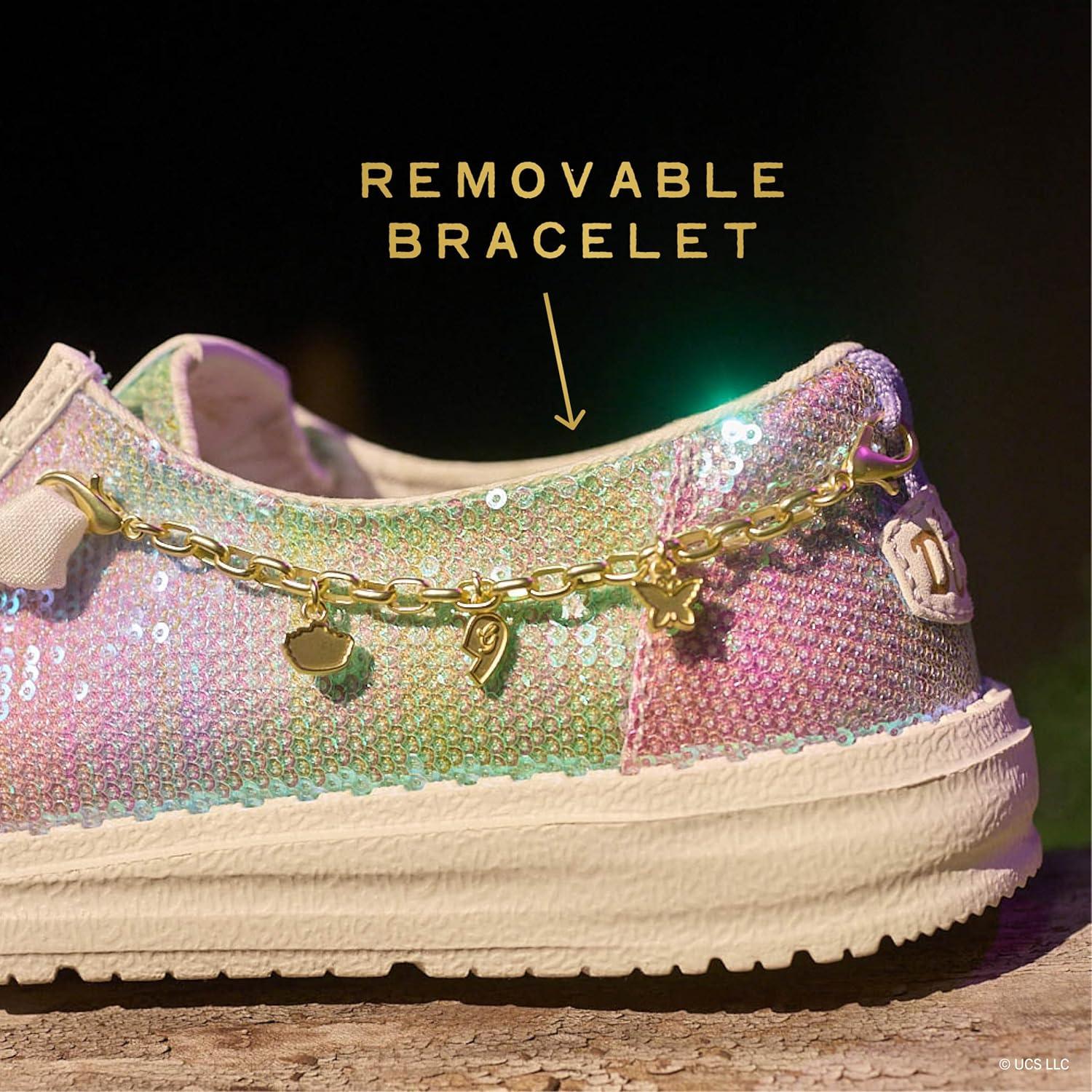 imageHEYDUDE Womens Wendy Wicked  Lightweight SlipOn Womens Loafers with Removable Charm AnkletPink MultiWhite