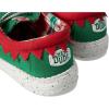 imageHey Dude Kids Wally Holiday ELF Toddler  Loafers for Kids  Canvas Upper  Elastic Laces  Cotton LiningGreenRed