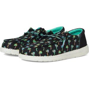 imageHEYDUDE Boys Wally Funk Tropical Palm Little Big Kid LoaferBlackMulti