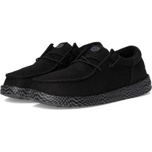 imageHEYDUDE Mens Wally Funk Warped Geo Little Big Kid SlipOnBlackSmoke Grey