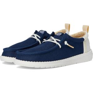 imageHEYDUDE Boys Wally Summer Linen Little KidBig KidSargasso BlueWhite