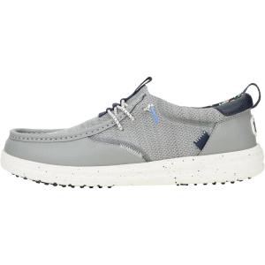 imageHEYDUDE Mens Wally Golf Essentials  Lightweight Mesh Golf Shoes  Breathable Spikeless Traction  Easy On Comfort FitMonument GreyWhite