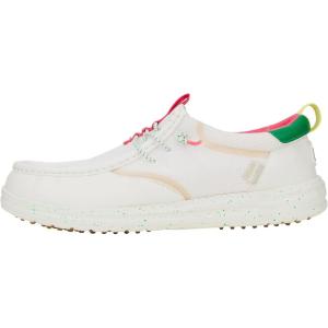 imageHEYDUDE Mens Wally Golf Essentials  Lightweight Mesh Golf Shoes  Breathable Spikeless Traction  Easy On Comfort FitWhiteWood Ash