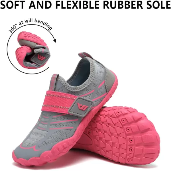 CIOR Boys ampamp Girls Water Shoes Sports Aqua Athletic Sneakers Lightweight Sport ShoesToddlerLittle KidBig Kid01greypink