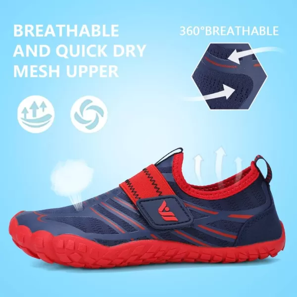 CIOR Boys ampamp Girls Water Shoes Sports Aqua Athletic Sneakers Lightweight Sport ShoesToddlerLittle KidBig Kid01rednavy