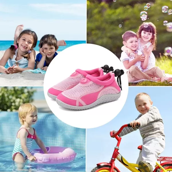 CIOR Toddler Kid Water Shoes Aqua Shoe Swimming Pool Beach Sports Athletic Shoes for Girls and Boys U120STHSXClassicpink27