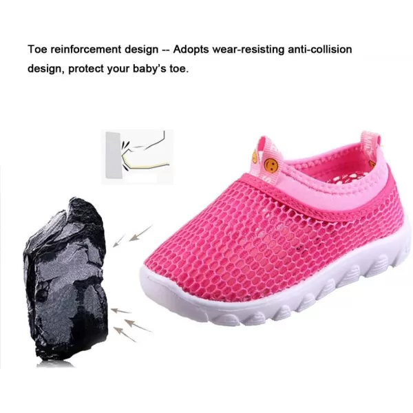 CIOR Toddler Kids Water Shoes Breathable Mesh Running Sneakers Sandals for Boys Girls Running Pool Beach U120STWXTPink26