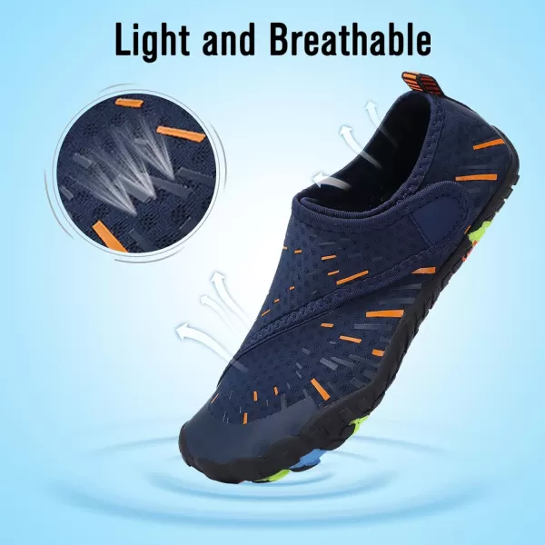 CIOR Kids Boys amp Girls Water Shoes Sports Aqua Athletic Sneakers Lightweight Sport Fast Dry ShoesToddlerLittle KidBig Kid11navyorange