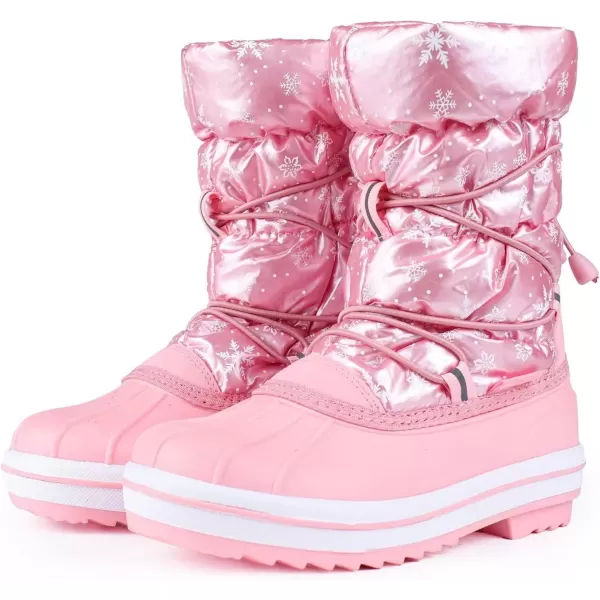 CIOR Kids Snow Boots Girls Boys Outdoor Boots Waterproof for Toddler Warm Boots with Fur Lined ToddlerLittle Kids579pink