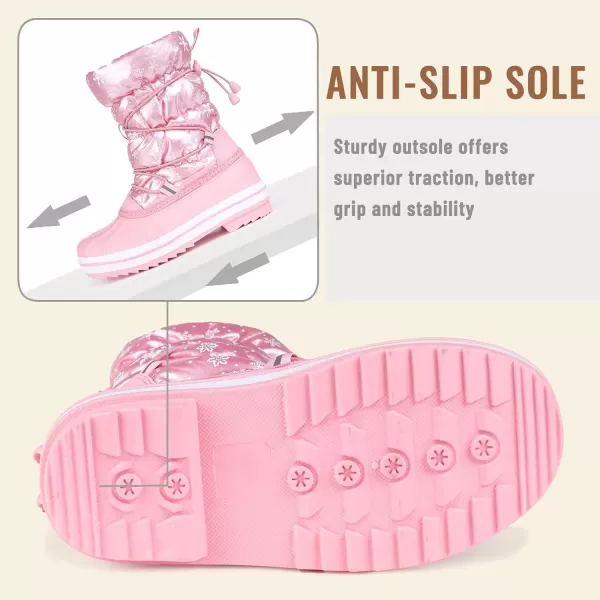 CIOR Kids Snow Boots Girls Boys Outdoor Boots Waterproof for Toddler Warm Boots with Fur Lined ToddlerLittle Kids579pink