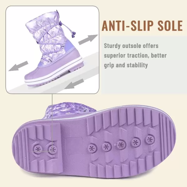 CIOR Kids Snow Boots Girls Boys Outdoor Boots Waterproof for Toddler Warm Boots with Fur Lined ToddlerLittle Kids579purple