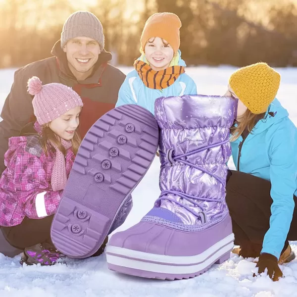 CIOR Kids Snow Boots Girls Boys Outdoor Boots Waterproof for Toddler Warm Boots with Fur Lined ToddlerLittle Kids579purple