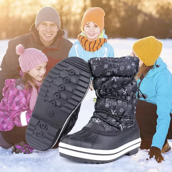 CIOR Kids Snow Boots Girls Boys Outdoor Boots Waterproof for Toddler Warm Boots with Fur Lined ToddlerLittle Kids579sblack