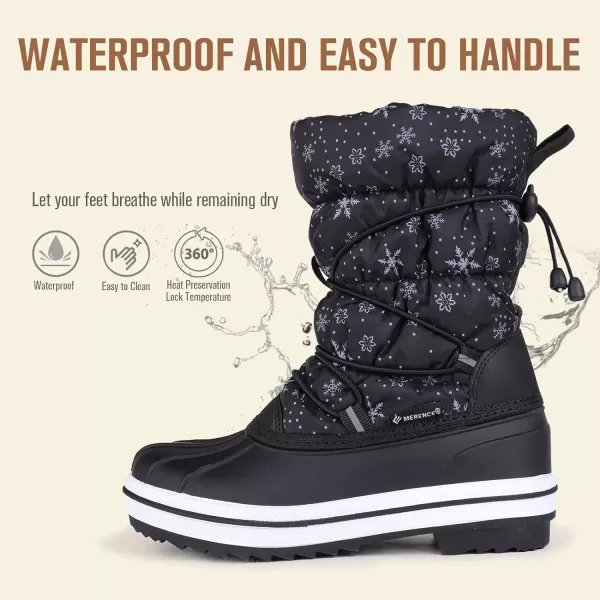 CIOR Kids Snow Boots Girls Boys Outdoor Boots Waterproof for Toddler Warm Boots with Fur Lined ToddlerLittle Kids579sblack