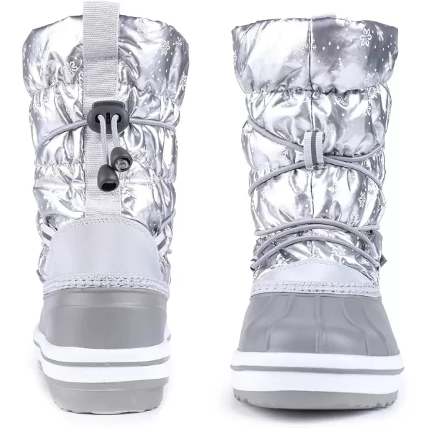 CIOR Kids Snow Boots Girls Boys Outdoor Boots Waterproof for Toddler Warm Boots with Fur Lined ToddlerLittle Kids579silver