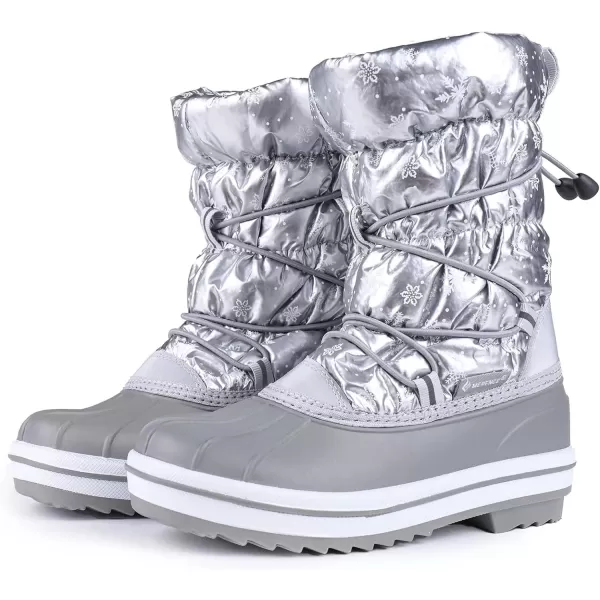 CIOR Kids Snow Boots Girls Boys Outdoor Boots Waterproof for Toddler Warm Boots with Fur Lined ToddlerLittle Kids579silver