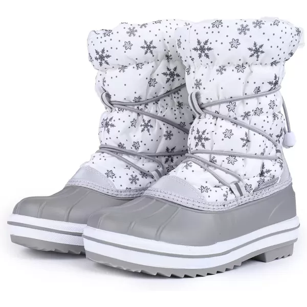 CIOR Kids Snow Boots Girls Boys Outdoor Boots Waterproof for Toddler Warm Boots with Fur Lined ToddlerLittle Kids579swhite