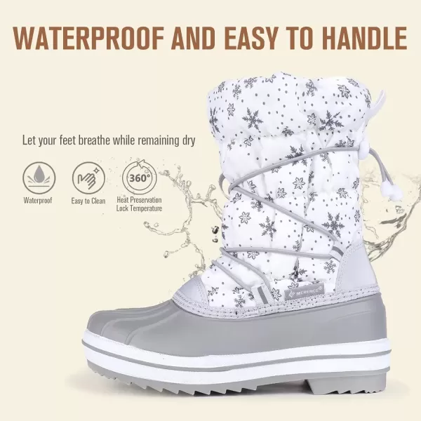 CIOR Kids Snow Boots Girls Boys Outdoor Boots Waterproof for Toddler Warm Boots with Fur Lined ToddlerLittle Kids579swhite