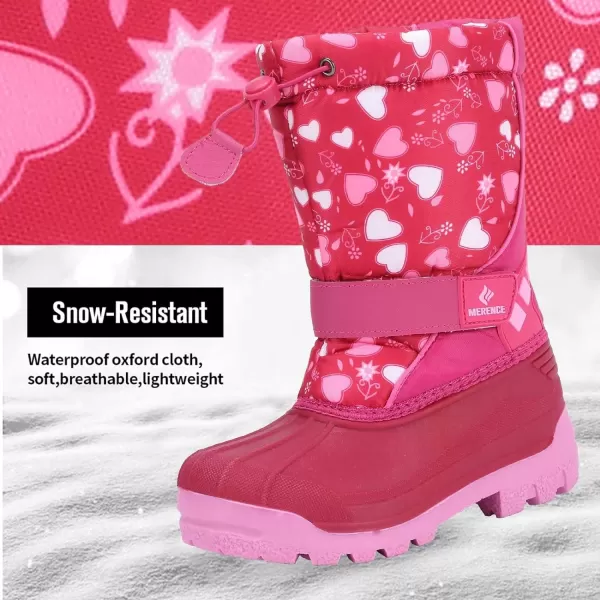 CIOR Kids Snow Boots for Boys Girls Toddler Winter Outdoor Boots Waterproof with Fur LinedToddlerLittle KidsBig Kid20lpink