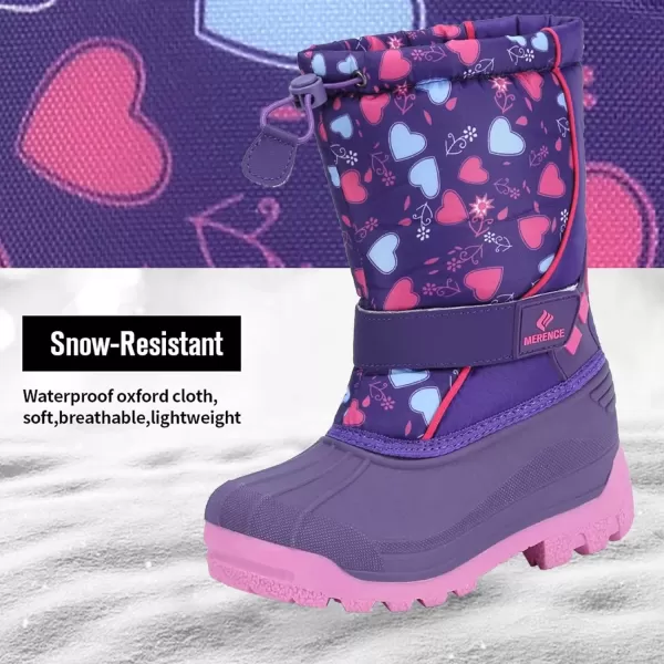 CIOR Kids Snow Boots for Boys Girls Toddler Winter Outdoor Boots Waterproof with Fur LinedToddlerLittle KidsBig Kid20lpurple