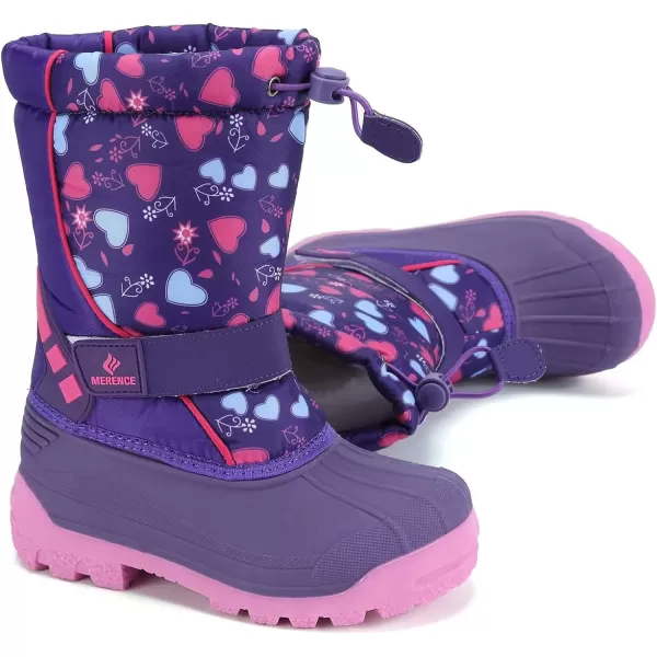 CIOR Kids Snow Boots for Boys Girls Toddler Winter Outdoor Boots Waterproof with Fur LinedToddlerLittle KidsBig Kid20lpurple