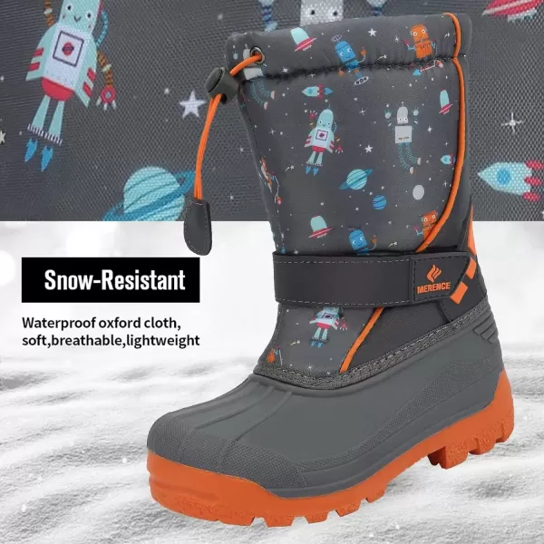 CIOR Kids Snow Boots for Boys Girls Toddler Winter Outdoor Boots Waterproof with Fur LinedToddlerLittle KidsBig Kid21robot Orange