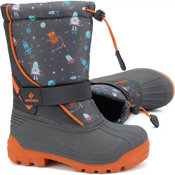 CIOR Kids Snow Boots for Boys Girls Toddler Winter Outdoor Boots Waterproof with Fur LinedToddlerLittle KidsBig Kid21robot Orange