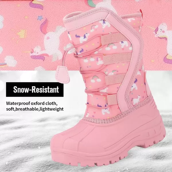 CIOR Kids Snow Boots for Boys Girls Toddler Winter Outdoor Boots Waterproof with Fur LinedToddlerLittle KidsBig Kid581bpink