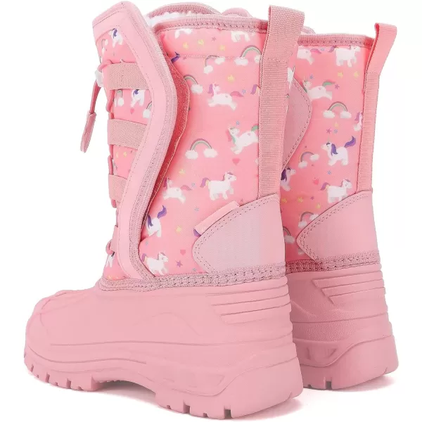 CIOR Kids Snow Boots for Boys Girls Toddler Winter Outdoor Boots Waterproof with Fur LinedToddlerLittle KidsBig Kid581bpink