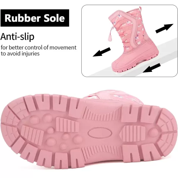 CIOR Kids Snow Boots for Boys Girls Toddler Winter Outdoor Boots Waterproof with Fur LinedToddlerLittle KidsBig Kid581bpink