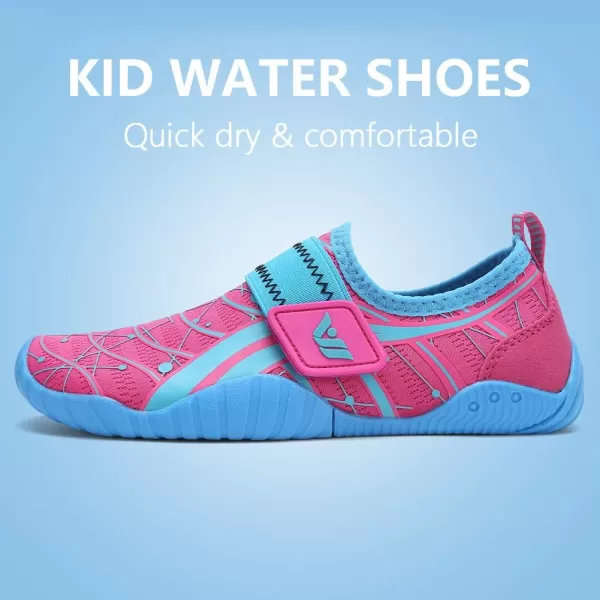 CIOR Kids Toddler Water Shoes Lightweight Boys and Girls Aqua Beach Sneakers ToddlerLittle KidBig Kid02pinkblue