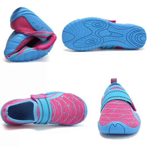 CIOR Kids Toddler Water Shoes Lightweight Boys and Girls Aqua Beach Sneakers ToddlerLittle KidBig Kid02pinkblue