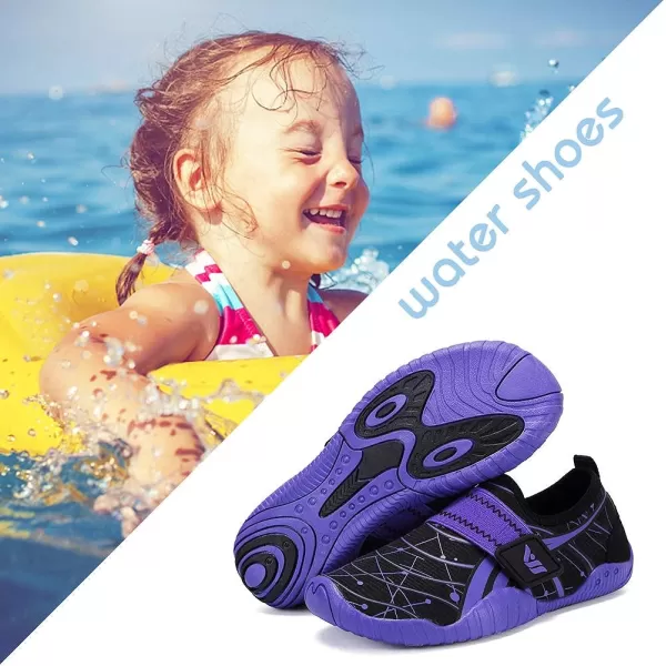 CIOR Kids Toddler Water Shoes Lightweight Boys and Girls Aqua Beach Sneakers ToddlerLittle KidBig Kid02purple