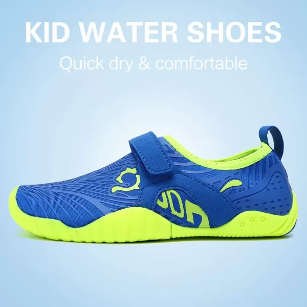 CIOR Kids Toddler Water Shoes Lightweight Boys and Girls Aqua Beach Sneakers ToddlerLittle KidBig Kid07dkblue