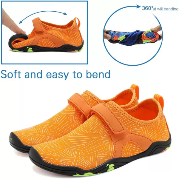 CIOR Kids Water Shoes Boys amp Girls Lightweight Sport Shoes Aqua Athletic ToddlerLittle KidBig KidOrange