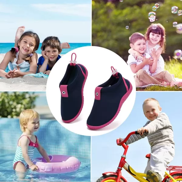 CIOR Toddler Kid Water Shoes Aqua Shoe Swimming Pool Beach Sports Athletic Shoes for Girls and BoysClassicdblueRose