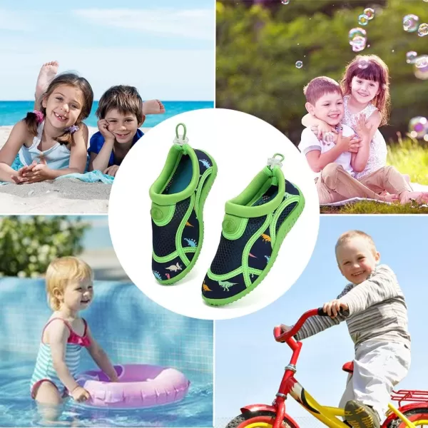 CIOR Toddler Kid Water Shoes Aqua Shoe Swimming Pool Beach Sports Athletic Shoes for Girls and BoysClassicddinosaur