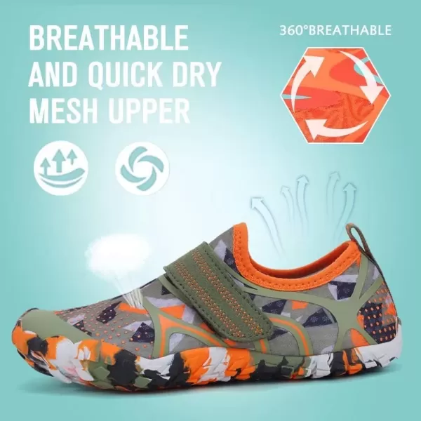 CIOR Water Shoes for Kids Boy amp Girls Water Shoes Quick Drying Sports Aqua Athletic Sneakers Lightweight Sport Shoes2orange