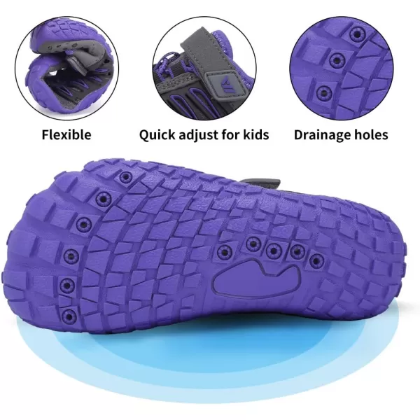 CIOR Water Shoes for Kids Boy amp Girls Water Shoes Quick Drying Sports Aqua Athletic Sneakers Lightweight Sport Shoes3purple