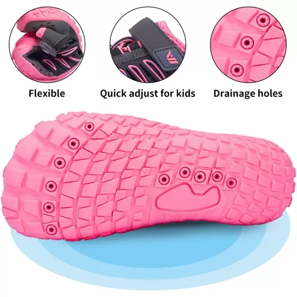 CIOR Water Shoes for Kids Boy amp Girls Water Shoes Quick Drying Sports Aqua Athletic Sneakers Lightweight Sport Shoes3rose