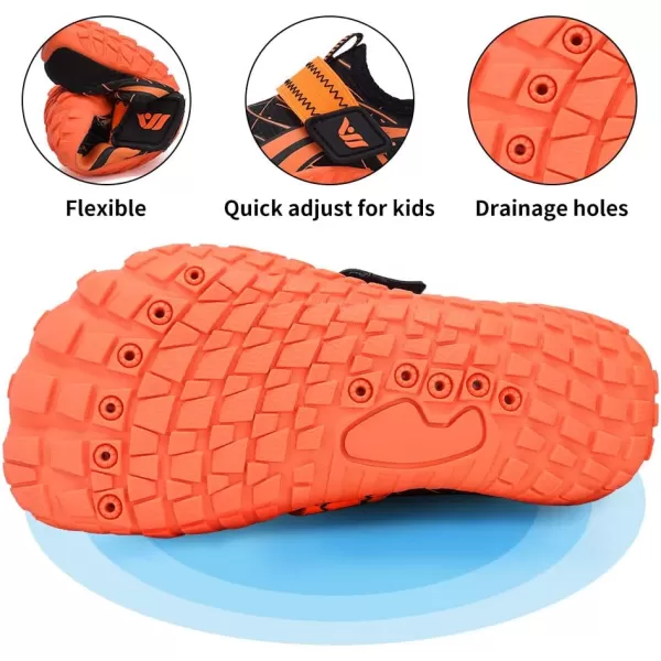 CIOR Water Shoes for Kids Boy amp Girls Water Shoes Quick Drying Sports Aqua Athletic Sneakers Lightweight Sport Shoes4orange