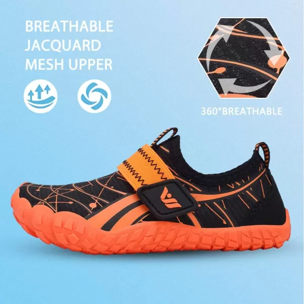 CIOR Water Shoes for Kids Boy amp Girls Water Shoes Quick Drying Sports Aqua Athletic Sneakers Lightweight Sport Shoes4orange